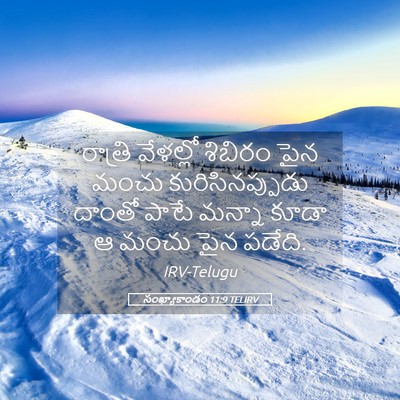 Picture 05 - సంఖ్యాకాండం 11:9 TELIRV - రాత్రి వేళల్లో - Bible Verse Picture