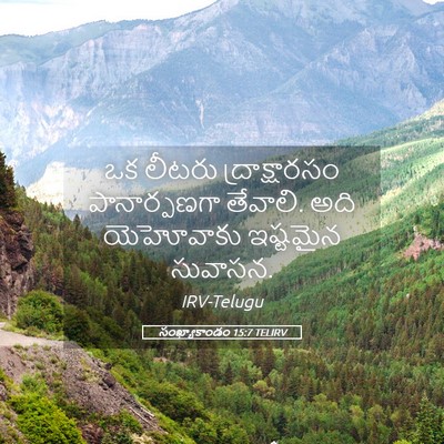 Picture 05 - సంఖ్యాకాండం 15:7 TELIRV - ఒక లీటరు - Bible Verse Picture