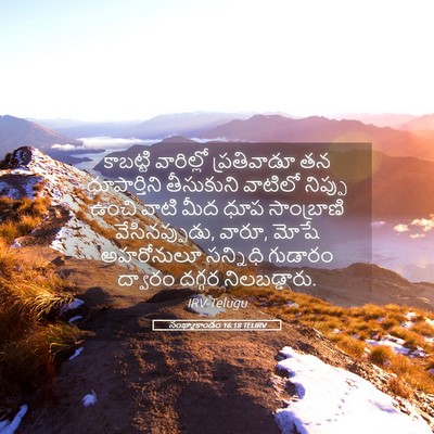 Picture 05 - సంఖ్యాకాండం 16:18 TELIRV - కాబట్టి వారిల్లో - Bible Verse Picture