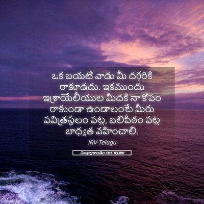 Picture 05 - సంఖ్యాకాండం 18:5 TELIRV - ఒక బయటి వాడు మీ - Bible Verse Picture