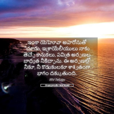 Picture 05 - సంఖ్యాకాండం 18:8 TELIRV - ఇంకా యెహోవా - Bible Verse Picture