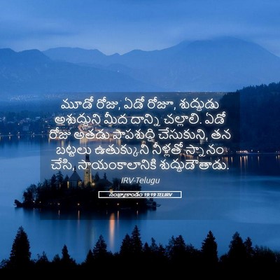 Picture 05 - సంఖ్యాకాండం 19:19 TELIRV - మూడో రోజు, ఏడో - Bible Verse Picture