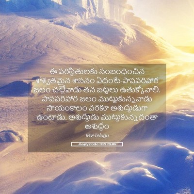 Picture 05 - సంఖ్యాకాండం 19:21 TELIRV - ఈ పరిస్థితులకు - Bible Verse Picture
