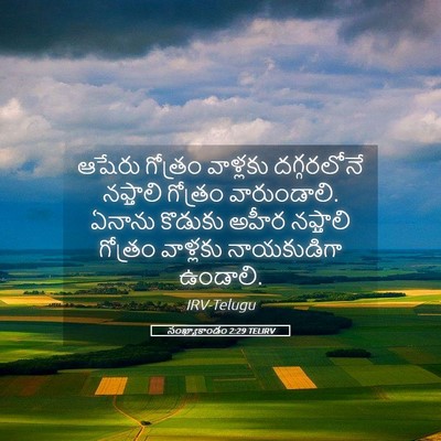 Picture 05 - సంఖ్యాకాండం 2:29 TELIRV - ఆషేరు గోత్రం - Bible Verse Picture