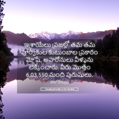 Picture 05 - సంఖ్యాకాండం 2:32 TELIRV - ఇశ్రాయేలు - Bible Verse Picture