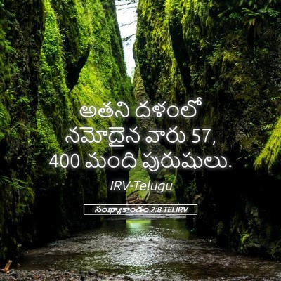 Picture 05 - సంఖ్యాకాండం 2:8 TELIRV - అతని దళంలో నమోదైన - Bible Verse Picture