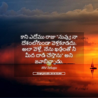 Picture 05 - సంఖ్యాకాండం 20:18 TELIRV - కాని ఎదోము రాజు - Bible Verse Picture
