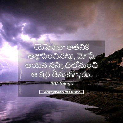 Picture 05 - సంఖ్యాకాండం 20:9 TELIRV - యెహోవా అతనికి - Bible Verse Picture