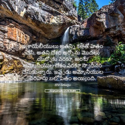 Picture 05 - సంఖ్యాకాండం 21:24 TELIRV - ఇశ్రాయేలీయులు - Bible Verse Picture