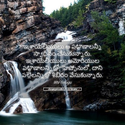 Picture 05 - సంఖ్యాకాండం 21:25 TELIRV - ఇశ్రాయేలీయులు ఆ - Bible Verse Picture