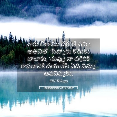 Picture 05 - సంఖ్యాకాండం 22:16 TELIRV - వారు బిలాము - Bible Verse Picture