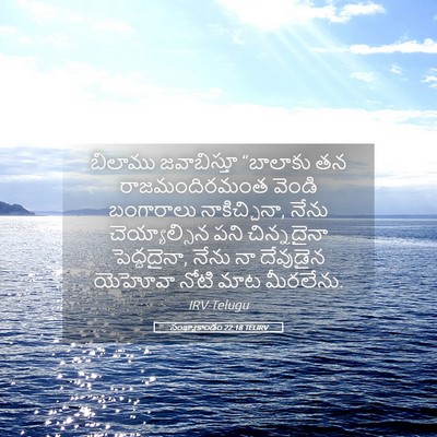 Picture 05 - సంఖ్యాకాండం 22:18 TELIRV - బిలాము జవాబిస్తూ - Bible Verse Picture