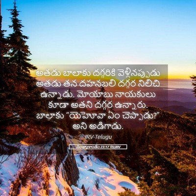 Picture 05 - సంఖ్యాకాండం 23:17 TELIRV - అతడు బాలాకు - Bible Verse Picture