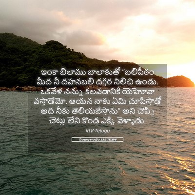 Picture 05 - సంఖ్యాకాండం 23:3 TELIRV - ఇంకా బిలాము - Bible Verse Picture