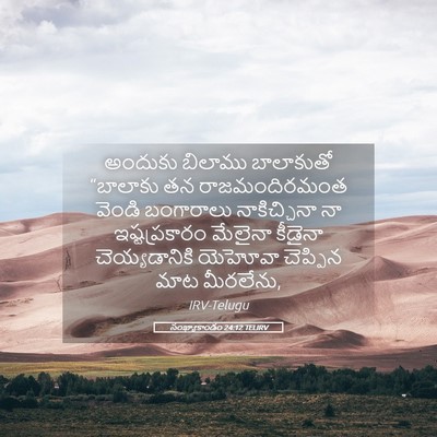 Picture 05 - సంఖ్యాకాండం 24:12 TELIRV - అందుకు బిలాము - Bible Verse Picture