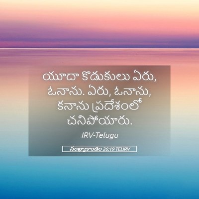 Picture 05 - సంఖ్యాకాండం 26:19 TELIRV - యూదా కొడుకులు ఏరు, - Bible Verse Picture