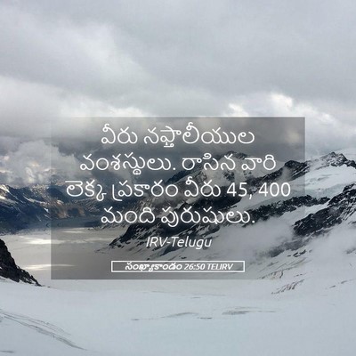 Picture 05 - సంఖ్యాకాండం 26:50 TELIRV - వీరు నఫ్తాలీయుల - Bible Verse Picture