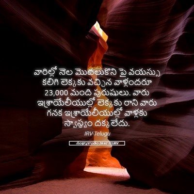 Picture 05 - సంఖ్యాకాండం 26:62 TELIRV - వారిల్లో నెల - Bible Verse Picture