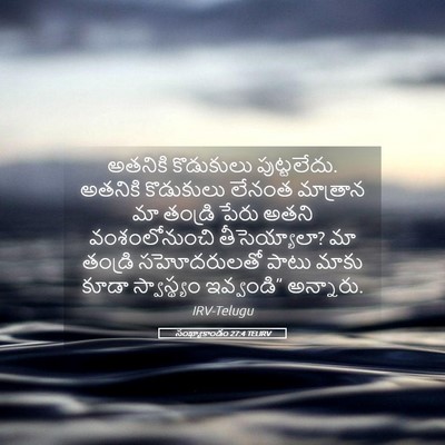 Picture 05 - సంఖ్యాకాండం 27:4 TELIRV - అతనికి కొడుకులు - Bible Verse Picture