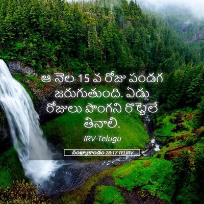 Picture 05 - సంఖ్యాకాండం 28:17 TELIRV - ఆ నెల 15 వ రోజు పండగ - Bible Verse Picture