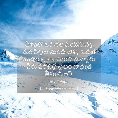 Picture 05 - సంఖ్యాకాండం 3:28 TELIRV - వీళ్ళలో ఒక నెల - Bible Verse Picture