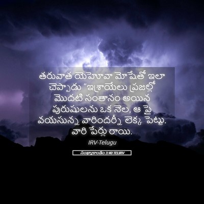Picture 05 - సంఖ్యాకాండం 3:40 TELIRV - తరువాత యెహోవా - Bible Verse Picture