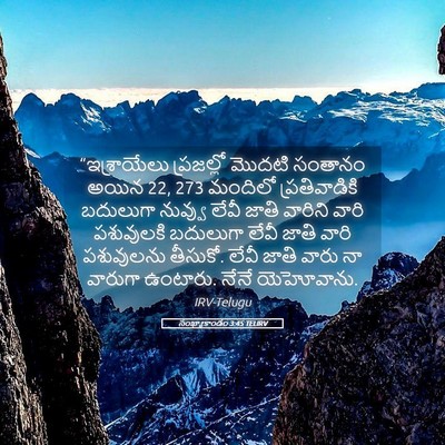 Picture 05 - సంఖ్యాకాండం 3:45 TELIRV - “ఇశ్రాయేలు - Bible Verse Picture