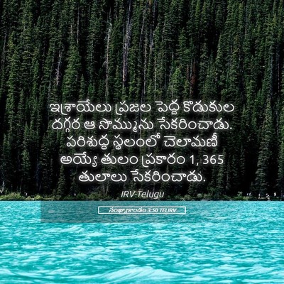 Picture 05 - సంఖ్యాకాండం 3:50 TELIRV - ఇశ్రాయేలు ప్రజల - Bible Verse Picture