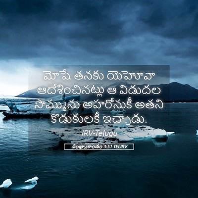 Picture 05 - సంఖ్యాకాండం 3:51 TELIRV - మోషే తనకు యెహోవా - Bible Verse Picture