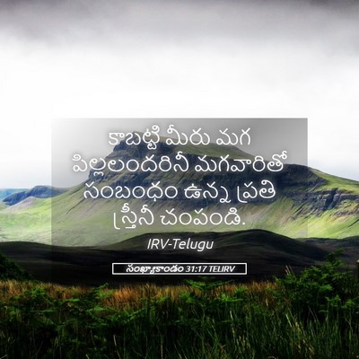 Picture 05 - సంఖ్యాకాండం 31:17 TELIRV - కాబట్టి మీరు మగ - Bible Verse Picture