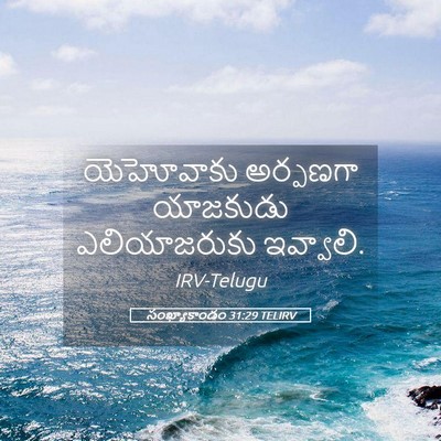 Picture 05 - సంఖ్యాకాండం 31:29 TELIRV - యెహోవాకు అర్పణగా - Bible Verse Picture