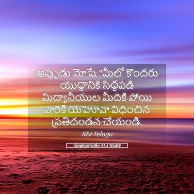 Picture 05 - సంఖ్యాకాండం 31:3 TELIRV - అప్పుడు మోషే - Bible Verse Picture