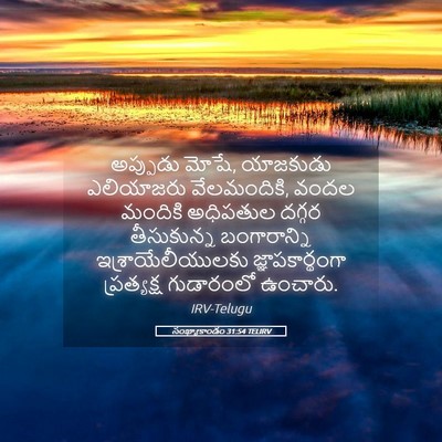 Picture 05 - సంఖ్యాకాండం 31:54 TELIRV - అప్పుడు మోషే, - Bible Verse Picture