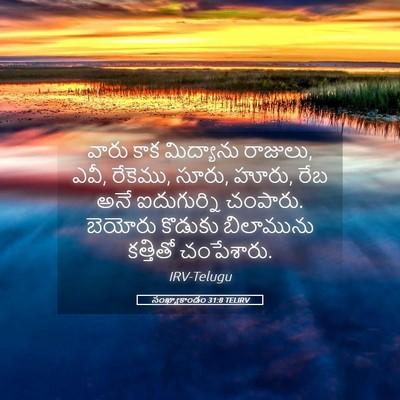 Picture 05 - సంఖ్యాకాండం 31:8 TELIRV - వారు కాక మిద్యాను - Bible Verse Picture