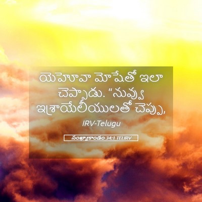 Picture 05 - సంఖ్యాకాండం 34:1 TELIRV - యెహోవా మోషేతో ఇలా - Bible Verse Picture