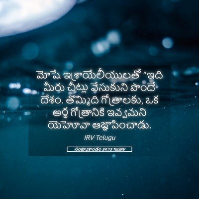 Picture 05 - సంఖ్యాకాండం 34:13 TELIRV - మోషే - Bible Verse Picture