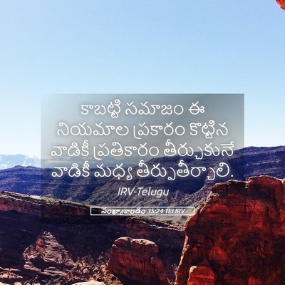 Picture 05 - సంఖ్యాకాండం 35:24 TELIRV - కాబట్టి సమాజం ఈ - Bible Verse Picture