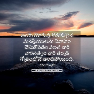 Picture 05 - సంఖ్యాకాండం 36:12 TELIRV - అంటే యోసేపు - Bible Verse Picture