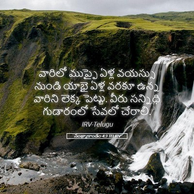 Picture 05 - సంఖ్యాకాండం 4:3 TELIRV - వారిలో ముప్ఫై - Bible Verse Picture