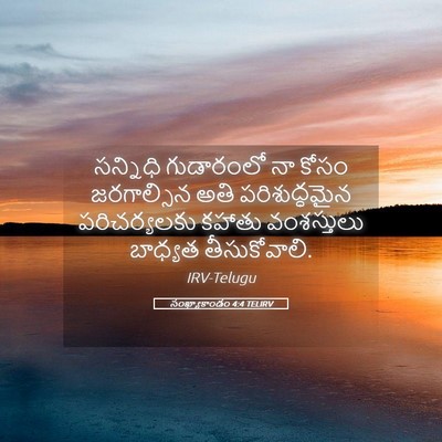 Picture 05 - సంఖ్యాకాండం 4:4 TELIRV - సన్నిధి గుడారంలో - Bible Verse Picture