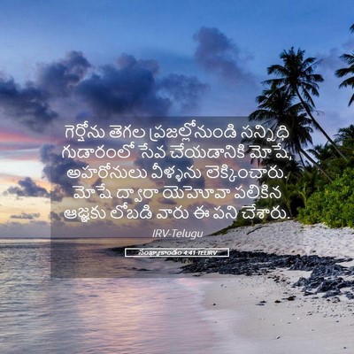 Picture 05 - సంఖ్యాకాండం 4:41 TELIRV - గెర్షోను తెగల - Bible Verse Picture