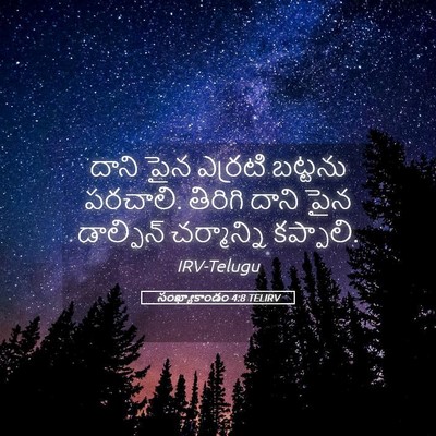 Picture 05 - సంఖ్యాకాండం 4:8 TELIRV - దాని పైన ఎర్రటి - Bible Verse Picture
