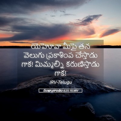 Picture 05 - సంఖ్యాకాండం 6:25 TELIRV - యెహోవా మీపై తన - Bible Verse Picture