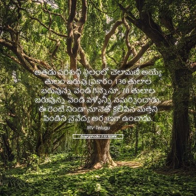 Picture 05 - సంఖ్యాకాండం 7:13 TELIRV - అతడు పరిశుద్ధ - Bible Verse Picture