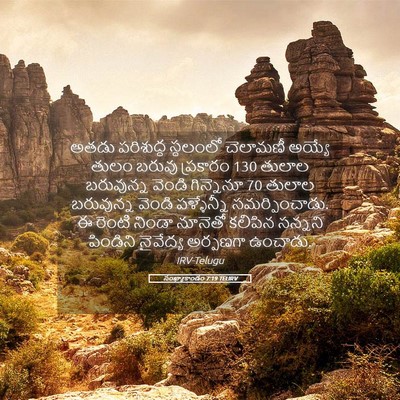 Picture 05 - సంఖ్యాకాండం 7:19 TELIRV - అతడు పరిశుద్ధ - Bible Verse Picture
