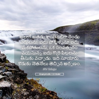 Picture 05 - సంఖ్యాకాండం 7:23 TELIRV - అలాగే అతడు - Bible Verse Picture