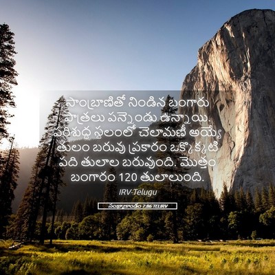 Picture 05 - సంఖ్యాకాండం 7:86 TELIRV - సాంబ్రాణితో - Bible Verse Picture