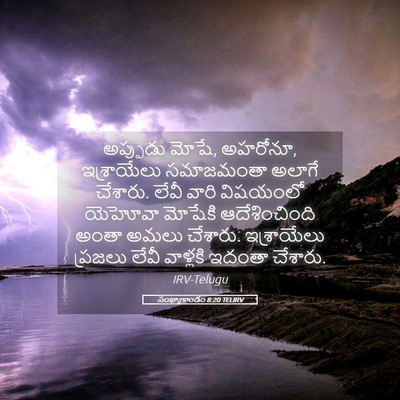 Picture 05 - సంఖ్యాకాండం 8:20 TELIRV - అప్పుడు మోషే, - Bible Verse Picture