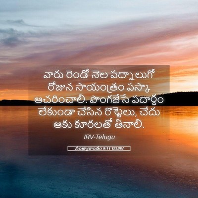 Picture 05 - సంఖ్యాకాండం 9:11 TELIRV - వారు రెండో నెల - Bible Verse Picture