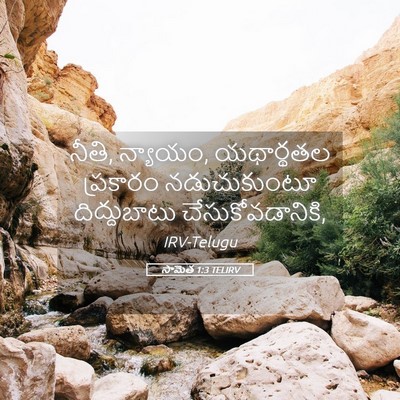 Picture 05 - సామెత 1:3 TELIRV - నీతి, న్యాయం, - Bible Verse Picture